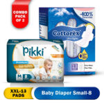 Baby Diaper Premium Pants M-08 & Cottorex Ultra Nights XXL-13 with Extra Heavy Flow Champion